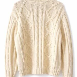 Vintage 1970s cable knit white